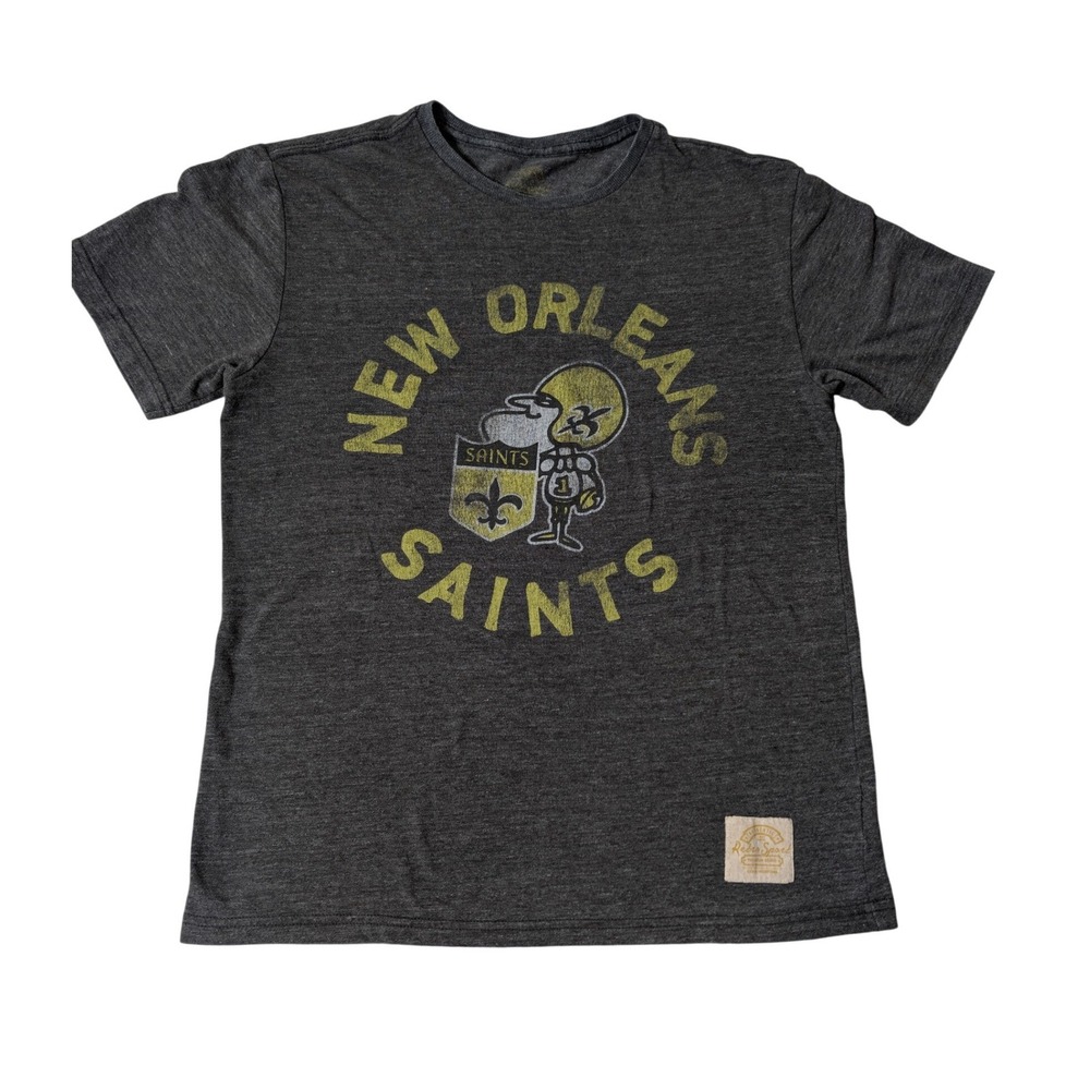 Retro Sport New Orleans Saints T-Shirt Mens Medium Gray NFL Graphic Tee